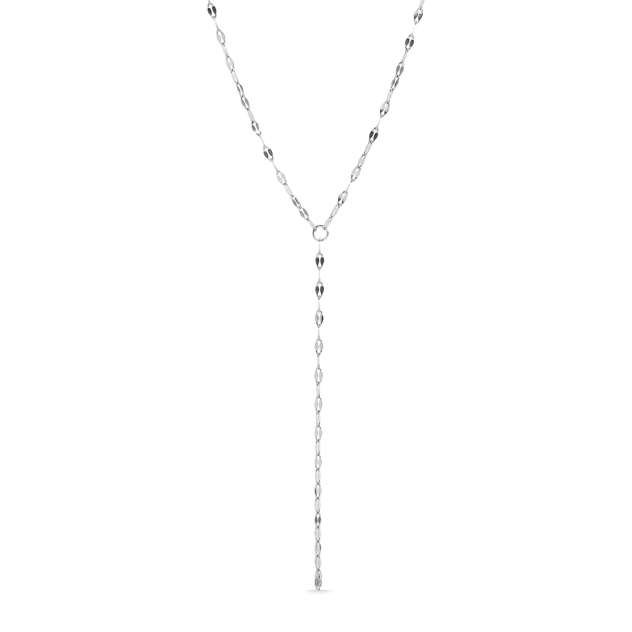 18K Gold PVD Stainless Steel Lariat Necklace Lip Chain