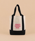 Jesus Loves You Mini Canvas Tote