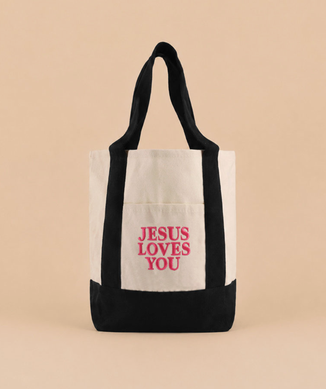 Jesus Loves You Mini Canvas Tote